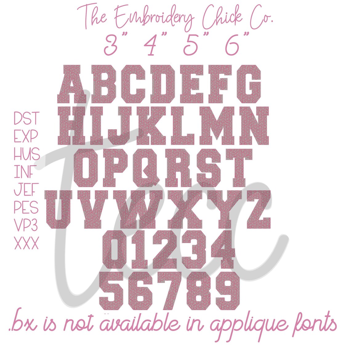 Varsity Quilted Vintage Bean Stitch Applique Font Machine Embroidery ...