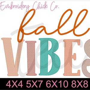 Fall Vibes Embroidery Design: Sketch & Satin Stitch (Digital Download)