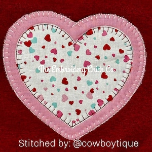 Double Heart Blanket Applique: Machine Embroidery Design (Digital Download)
