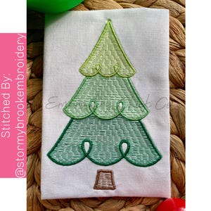 Sketch Fill Christmas Tree Machine Embroidery Design (Digital Download)