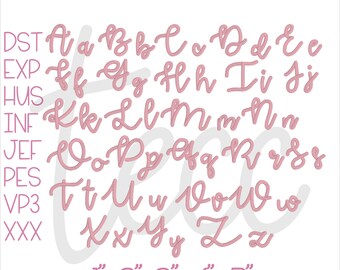 Pink Lemonade Handwritten Satin Font .BX Machine Embroidery Font File