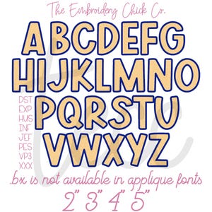 Thomas Satin Applique Font, Machine Embroidery Alphabet Monogram Letters, Block Satin Applique Font File, PES DST JEF Instant Download