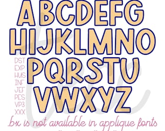 Thomas Satin Applique Font, Machine Embroidery Alphabet Monogram Letters, Block Satin Applique Font File, PES DST JEF Instant Download