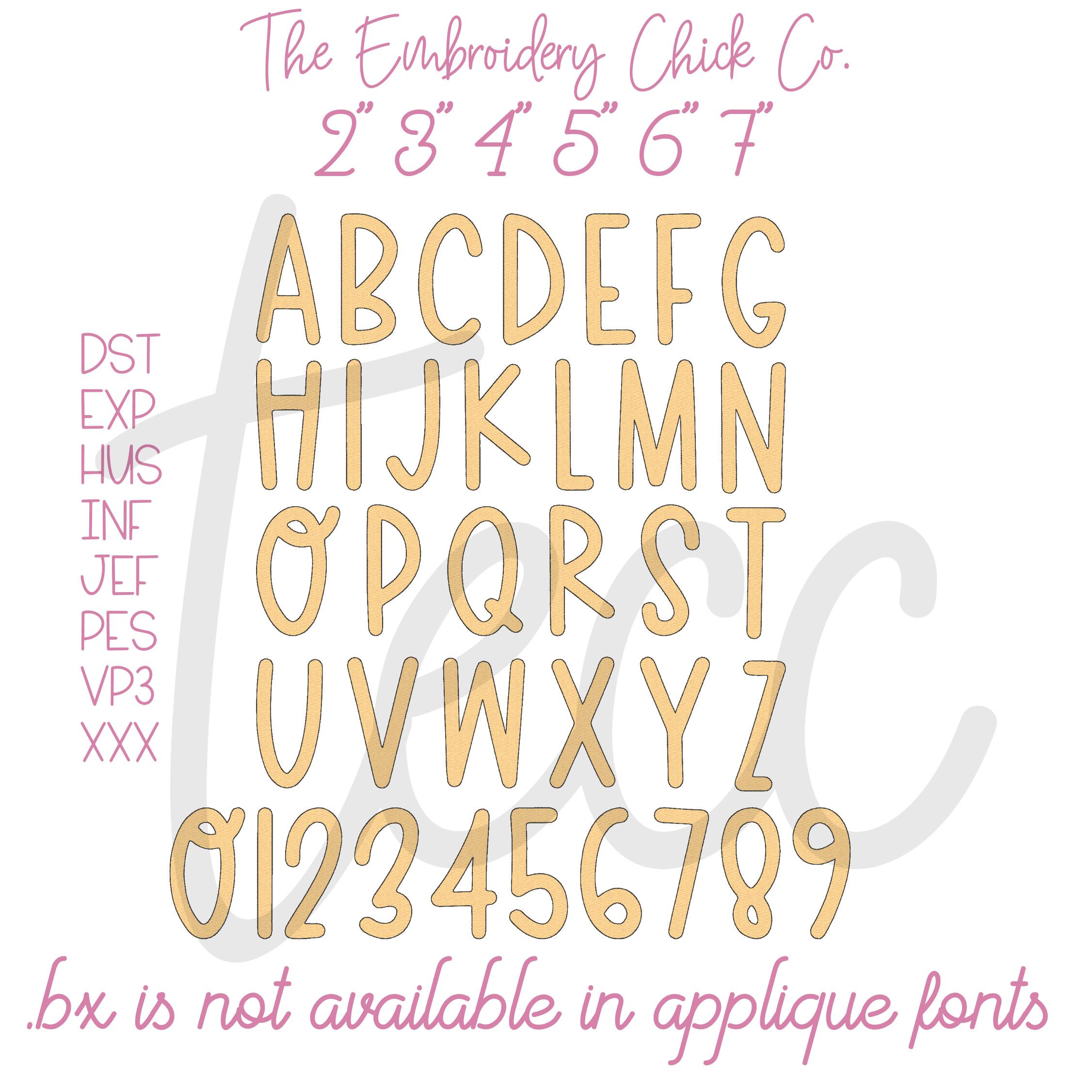 The Skinny Vintage Bean Stitch Applique Font Machine Embroidery Font ...