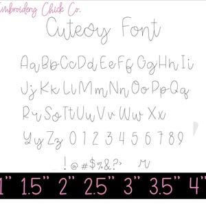 Niedliche Vintage Style Font Schrift in Form einer Stickmaschine - gestickte Schrift
