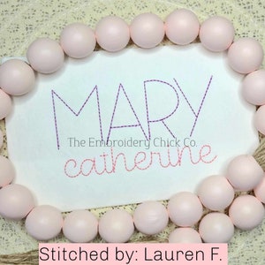 Fuente de bordado a máquina Arnold Palmer Duo Vintage Bean Stitch Floss Script (.BX)