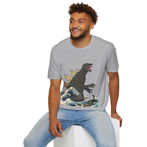 Vintage Japanese Godzilla Great Wave T-Shirt, Godzilla and the Wave Youth Shirt, Godzilla King of the Monsters Adult Youth Kids Shirt