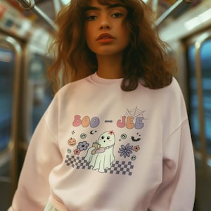 Halloween Geist Sweatshirt, Boo Jee Shirt, gruseliger Geist Hoodie, Spooky Saison Geist Pullover, Spooky Vibes Shirt, Halloween Geschenke