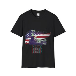 Defiant Leader "FIGHT!" Tee | Patriotic Survivor 2024 Campaign Shirt | Conservative Hero Resilience Apparel