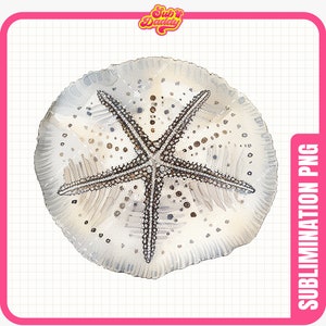 Sand Dollar Watercolor Clipart, digital scrapbook, wall art, crab png, jellyfish, whale, cute ocean animals png, instant download