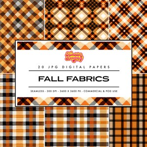 Seamless Fall Fabric Digital Paper, Autumn Digital Paper, Fall Digital Paper, Autumn Fabric Background, Thanksgiving Fabric Scrapbook Papers