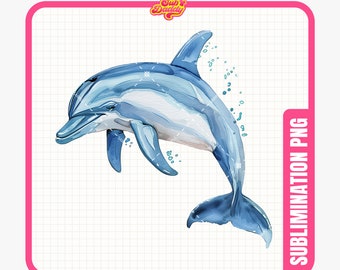 Delfín PNG, Sublimación de delfines, Escena oceánica PNG, Imágenes prediseñadas de delfines, Diseño de delfines, Vida marina PNG, Descarga digital.
