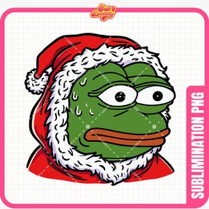 Pepe Santa Claus Meme PNG, Christmas Time Design, vakantie clipart, grappige meme clipart, digitale download