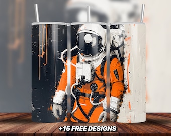 Envoltura de vaso de astronauta / Vaso Png / Patrón de espacio cósmico 20Oz Envoltura de vaso delgado / Diseños de estrellas y planetas / Diseño de camiseta