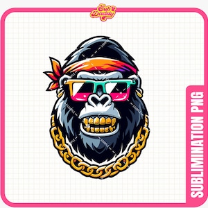 Summer Break Gorilla PNG | Spring Break Gorilla PNG Design | Festival Clipart | Party Clipart | Instant Download | Sublimation