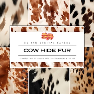 Seamless Cowhide Backgrounds | Instant Download | Brown And White Cowhide | Cowhide Print Png Cow Print Digital Sublimate Download