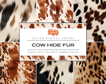 Fondos de piel de vaca sin costuras, Descarga instantánea, Piel de vaca marrón y blanca, Impresión de piel de vaca Png, Impresión de vaca, Descarga digital por sublimación