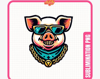 Summer Break Pig PNG / Spring Break Pig PNG Diseño / Festival Clipart / Party Clipart / Descarga instantánea / Sublimación