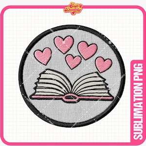 The book lover patch png, bookclub png, Books png, bookish png, librarian png, book hearts png, reading png, romance book lover, bookish png