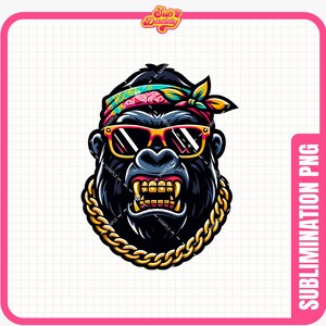 Summer Break Gorilla PNG | Spring Break Gorilla PNG Design | Festival Clipart | Party Clipart | Instant Download | Sublimation