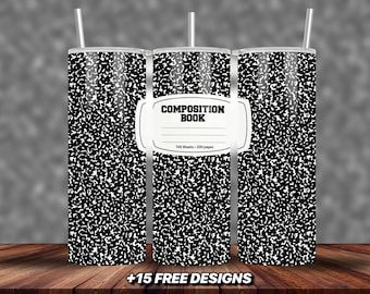 Teacher Sublimation Tumbler Wrap Design, Composition Tumbler Design, Composition Notebook Sublimation Wrap Design, School Teacher Wrap
