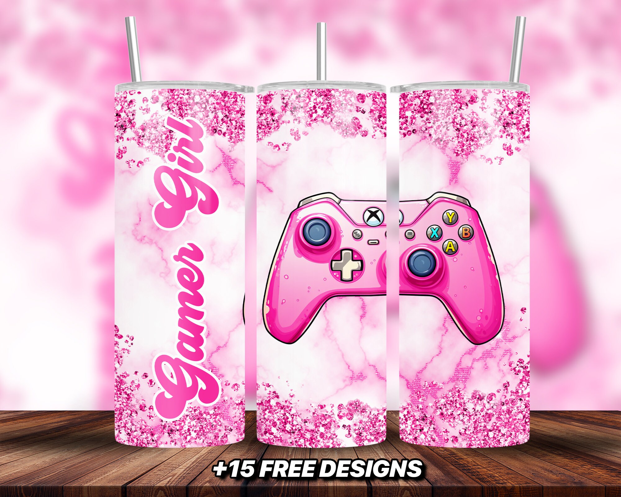 Gamer Tumbler Sublimation Designs Download Png | Gamer Girl Tumbler ...