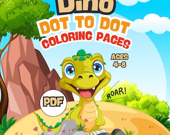 Dinosaurus van punt naar punt en kleurboek voor kinderen: 100 pagina's (pdf-download)