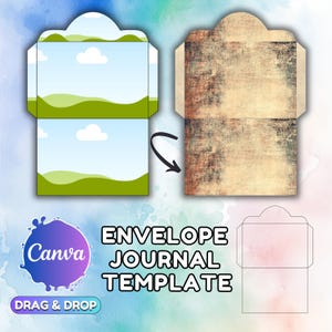 Folding Envelope Template Canva Envelope Template Junk Journal Folio Template Photo Envelope Template Drag and Drop Envelope Folio Template