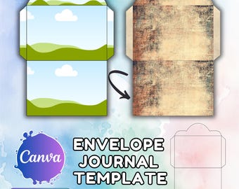 Junk Journal Envelope Template: Folding Folio, Canva (Digital Download)