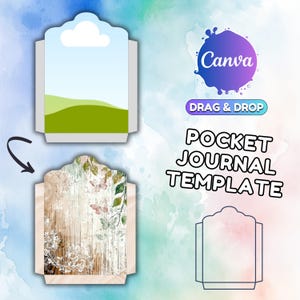 Junk Journal Pocket Template Canva Folio Template Canva Journal Pocket Template Canva Template  Junk Custom Junk Journal Pocket Mockup