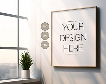 Minimalist Frame Mockup: Interior Print/Poster Template (PSD)
