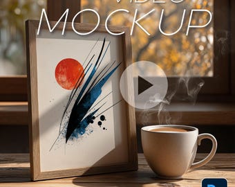 Animated Frame Mockup: Coffee Table Video, Wall Art (PSD Download)