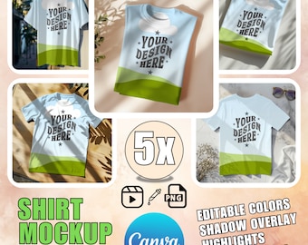 Canva Bella + Canvas 3001 T-Shirt Mockup: Editable Color Shirt (PNG)