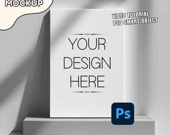 Canvas Mockup Vertical Wall Art Mockup Digital Mockup Vertical Minimalist Mockup Simple Vertical Canvas Frame Template + Tutorial