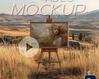 Animated WallArt Mockup: Horizontal Frame Video (PSD Download)