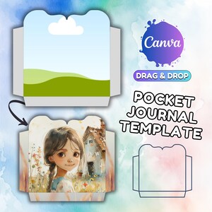 Drag and Drop Folio Template Junk Journal Folio Template Canva Journal Pocket Template Canva Template  Junk Custom Journal Pocket