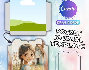 Junk Journal Folio Template: Canva Pocket Design (A4/US Letter) (Digitaler Download)