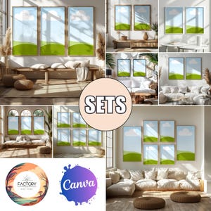set of 2 frames template, set of 3 frames template, gallery canva templates