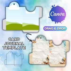 Drag and Drop Card Template Junk Journal Folio Template Canva Journal Folding Template Canva Template Custom Card Junk Journal in Canva