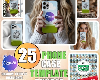 25 Tough Case Mockup Bundle: Canva Case Templates (Digital Download)