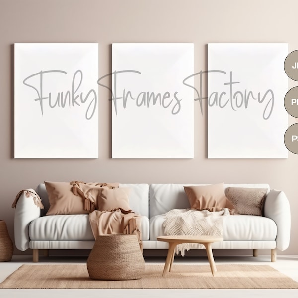 3 Mockup Frames, Interior Mockup, High quality Wall Mock up, Boho interior, Minimalist Mock Up, Simple Print Frame, PSD