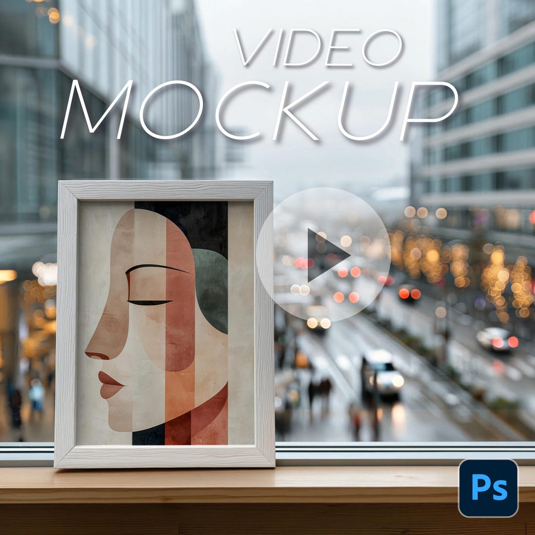 Animated Wall Art Mockup: Vertical Frame Video (PSD) - Etsy