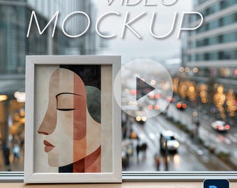 Animated Wall Art Mockup: Vertical Frame Video (PSD)