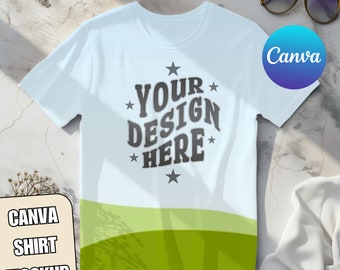 Bella Canvas 3001 T-Shirt Mockup: Transparent Canva Template (Digital Download)