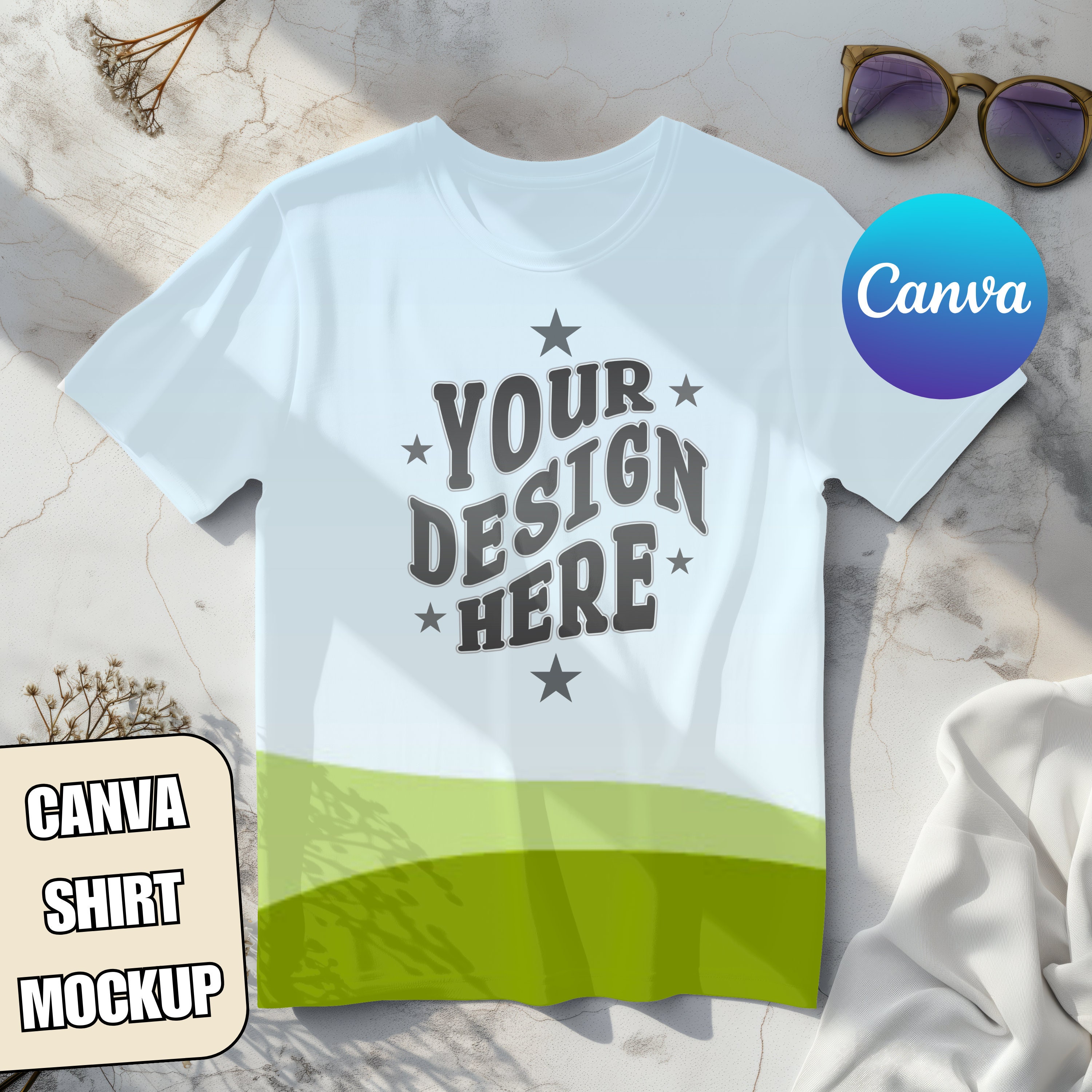 Bella Canvas 3001 T-shirtmodel: transparant canvassjabloon (digitale download)