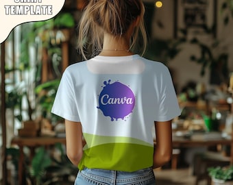 Bella Canvas 3001 Shirt Mockup: Back View Canva Template (Digital Download)