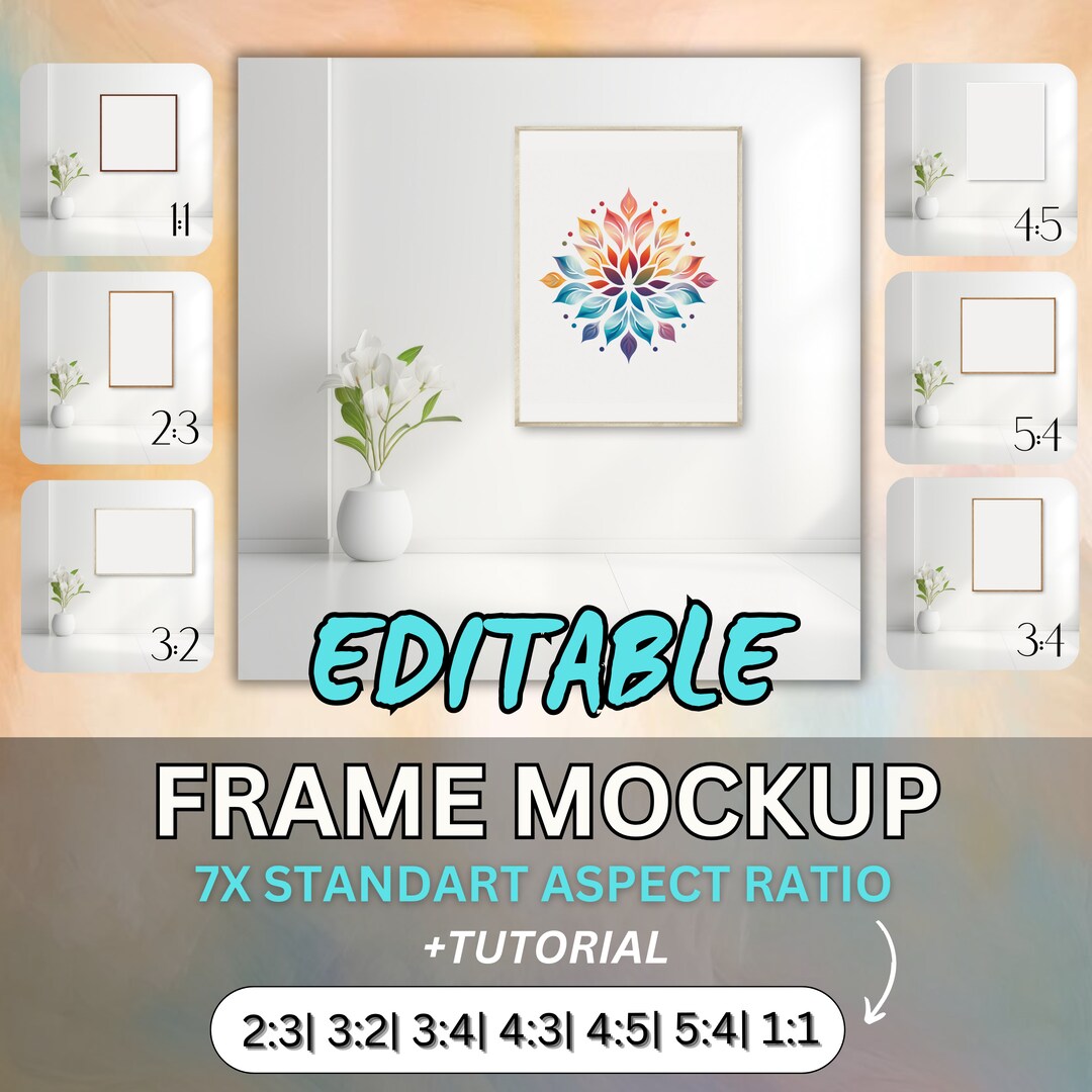 Wooden Frame Mockup Bundle Frame Template PSD Simple Frame Mockup White