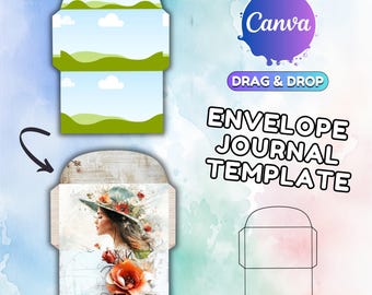 Junk Journal Umschlag Vorlage: Canva Folio (A4/US Letter) (Digitaler Download)