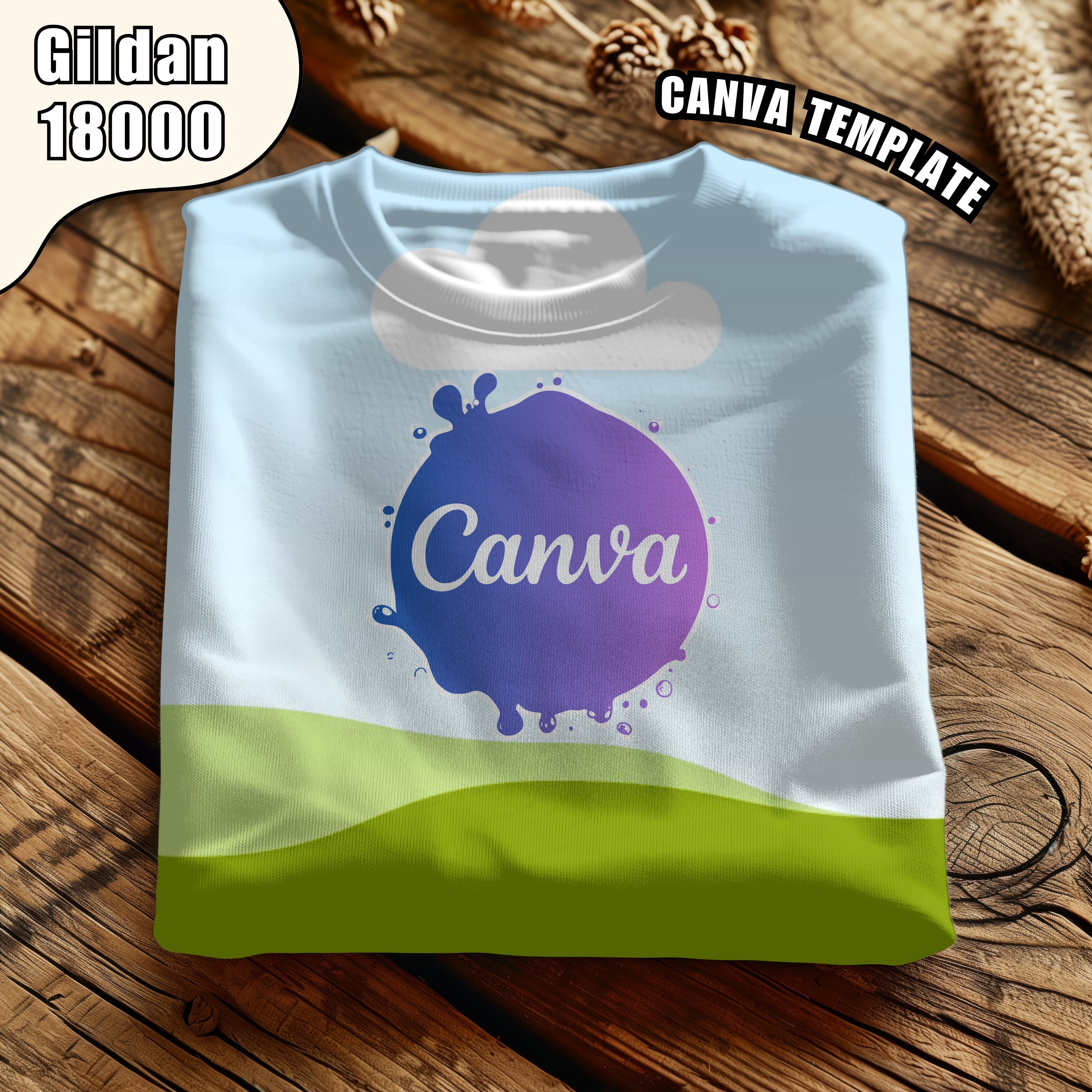 オーダー専用ページ Gildan 18000 Sweatshirt Mockup: Canva Template + Tutorial - Etsy