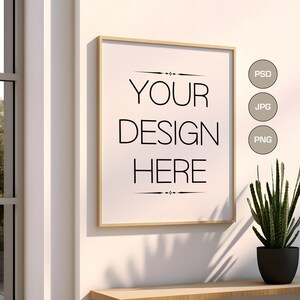 Minimalistic Mockup Frame PSD Template Frame Vertical Interior Frame Mockup Poster Wall Art Mockup PSD Photoshop Frame Mockup Frame Template